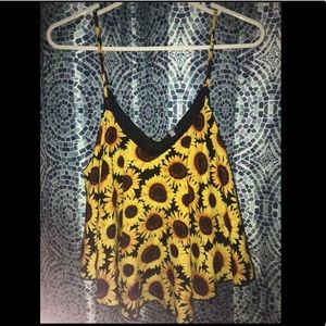 Sunflower hippie crop top